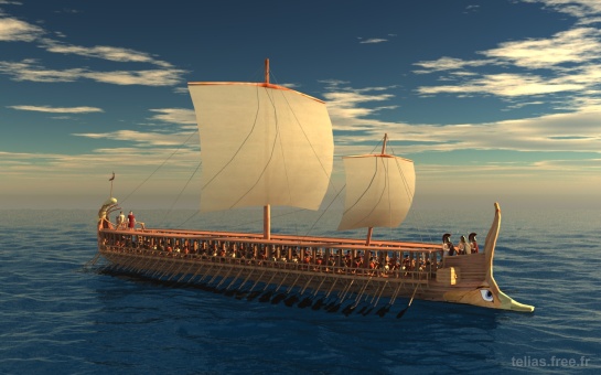 Грчка тријера - Атињани су располагали моћном флотом